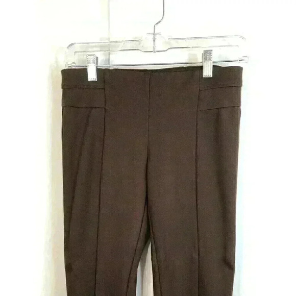 New Directions Belk Brand Small Brown Ponte Knit Pull On Pants Skinny Leg - Picture 2 of 4